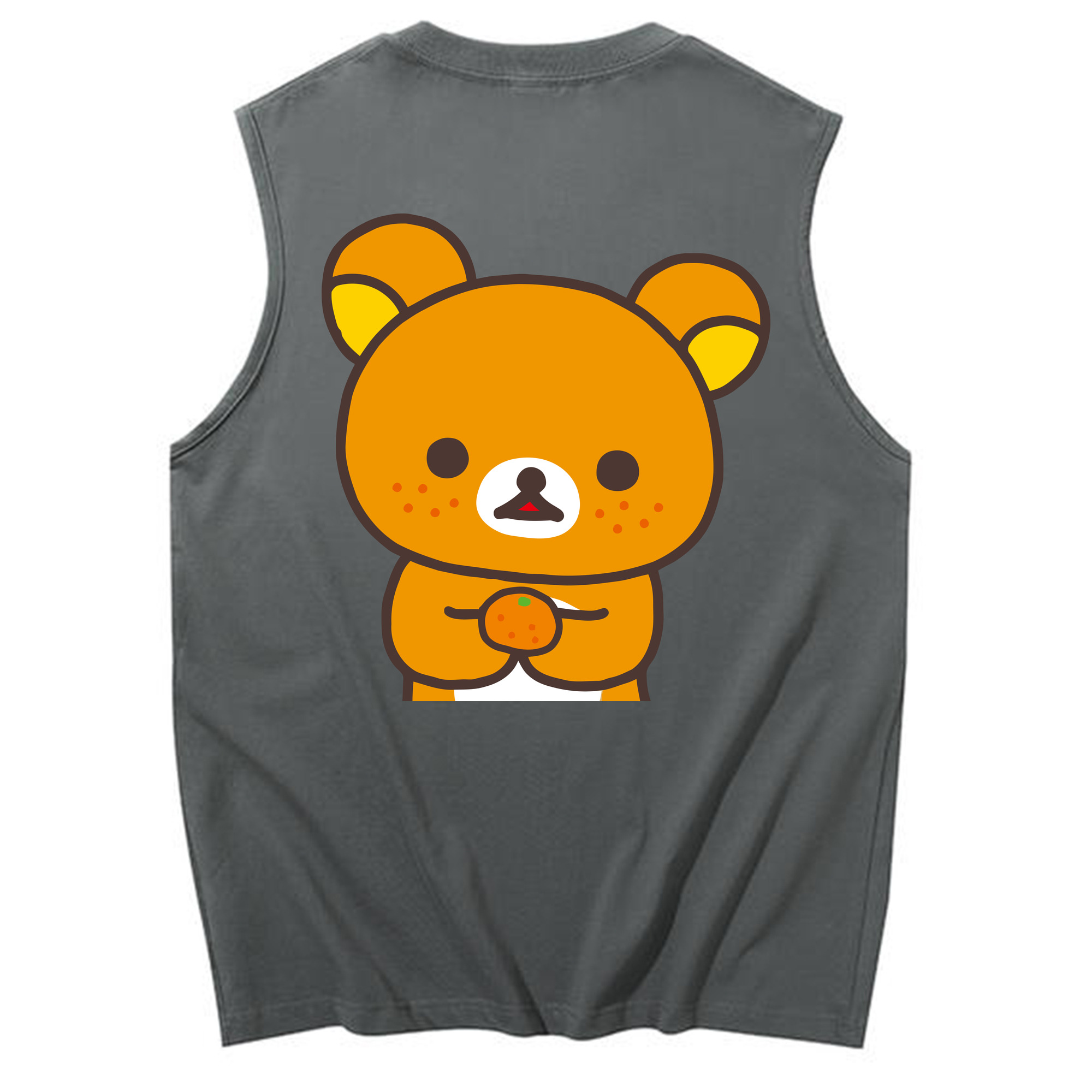 （画像用） リラックマ リラックマ キイロイトリ Rilakkuma Korilakkuma Kiiroitori コットン100％タンクトップ（背面プリント）